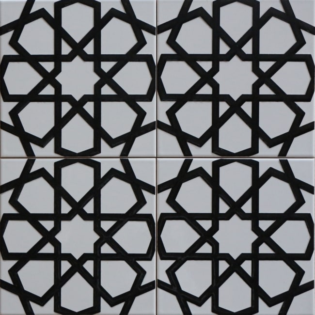 ÇİNİ KAROLAR 20X20 D-89 Siyah Beyaz